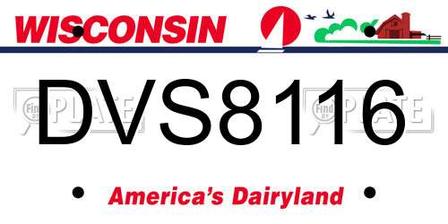 DVS8116 Wisconsin License Plate