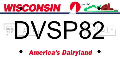 DVSP82 Wisconsin License Plate
