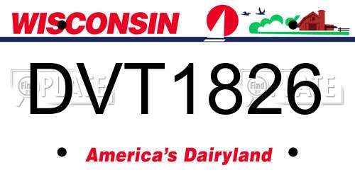 DVT1826 Wisconsin License Plate