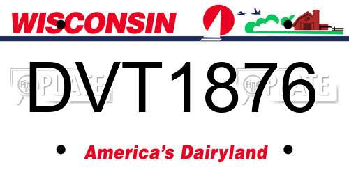 DVT1876 Wisconsin License Plate