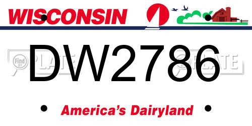 DW2786 Wisconsin License Plate