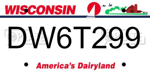 DW6T299 Wisconsin License Plate