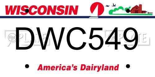 DWC549 Wisconsin License Plate