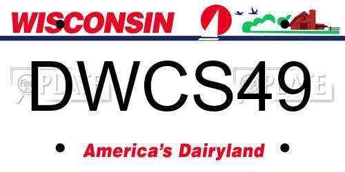 DWCS49 Wisconsin License Plate