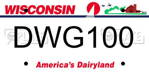 DWG100 Wisconsin License Plate