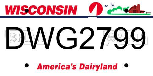 DWG2799 Wisconsin License Plate