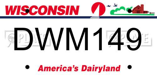 DWM149 Wisconsin License Plate