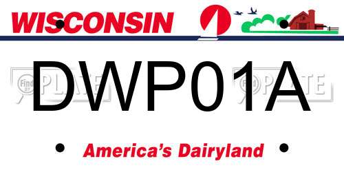 DWP01A Wisconsin License Plate