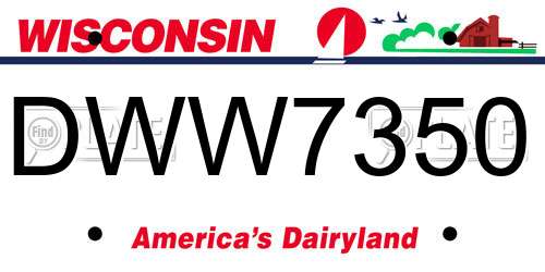 DWW7350 Wisconsin License Plate