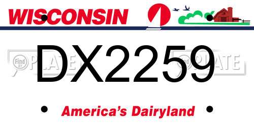 DX2259 Wisconsin License Plate