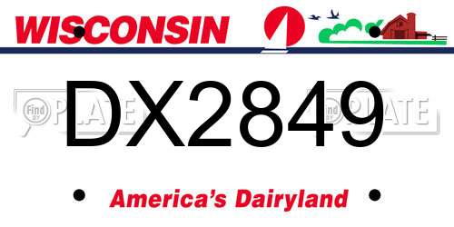 DX2849 Wisconsin License Plate