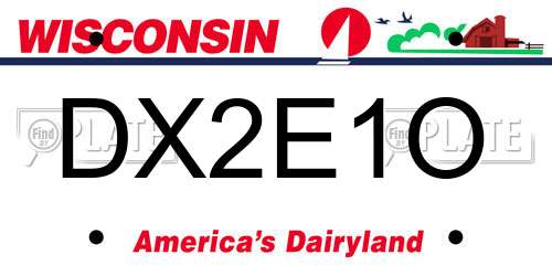 DX2E1O Wisconsin License Plate