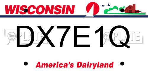 DX7E1Q Wisconsin License Plate