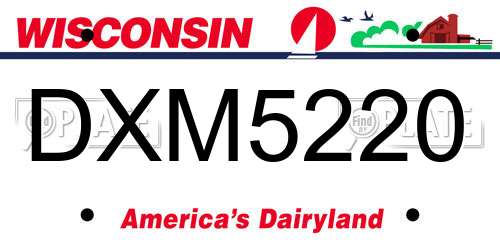 DXM5220 Wisconsin License Plate