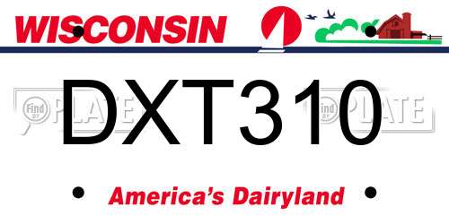 DXT310 Wisconsin License Plate