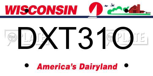 DXT31O Wisconsin License Plate