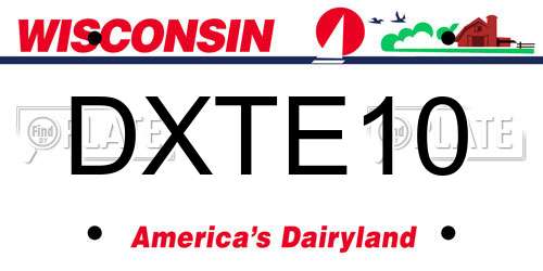 DXTE10 Wisconsin License Plate