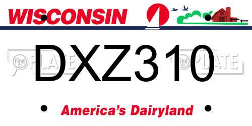 DXZ310 Wisconsin License Plate