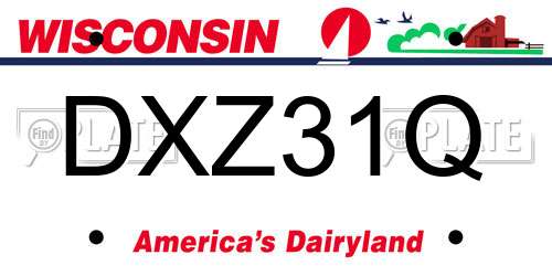 DXZ31Q Wisconsin License Plate