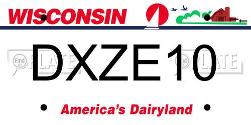 DXZE10 Wisconsin License Plate