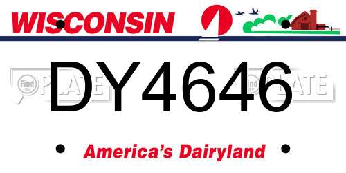 DY4646 Wisconsin License Plate