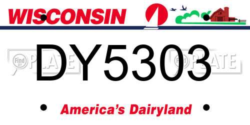 DY5303 Wisconsin License Plate