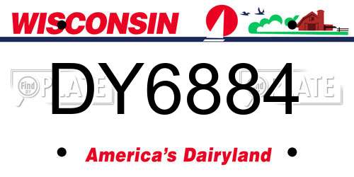 DY6884 Wisconsin License Plate