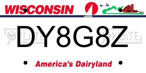 DY8G8Z Wisconsin License Plate
