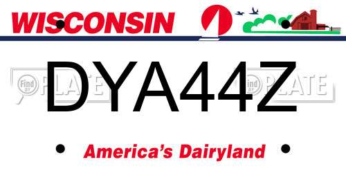 DYA44Z Wisconsin License Plate