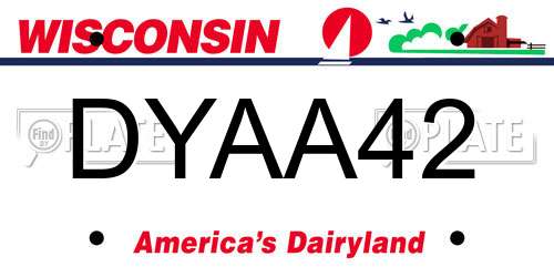 DYAA42 Wisconsin License Plate