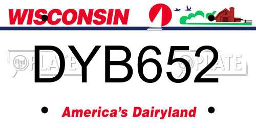 DYB652 Wisconsin License Plate