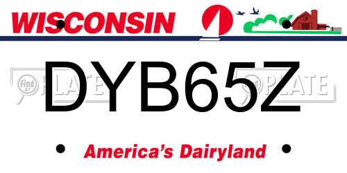 DYB65Z Wisconsin License Plate