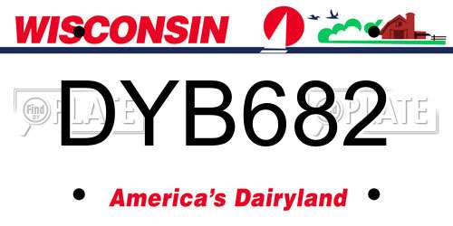 DYB682 Wisconsin License Plate
