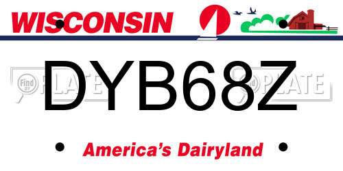 DYB68Z Wisconsin License Plate