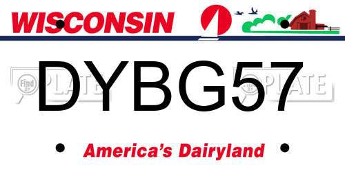 DYBG57 Wisconsin License Plate