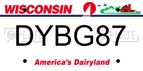 DYBG87 Wisconsin License Plate