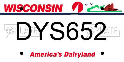 DYS652 Wisconsin License Plate