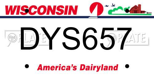 DYS657 Wisconsin License Plate