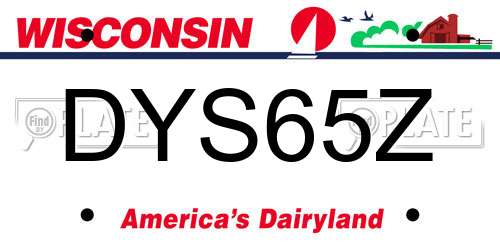 DYS65Z Wisconsin License Plate