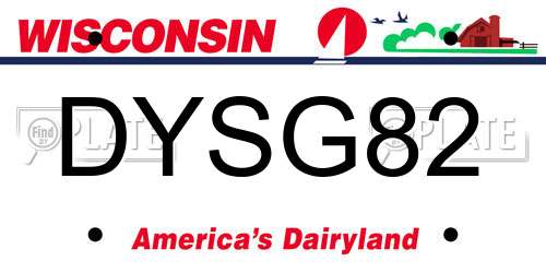 DYSG82 Wisconsin License Plate