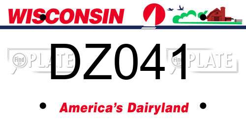 DZ041 Wisconsin License Plate