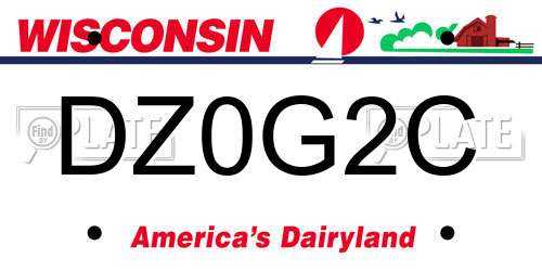 DZ0G2C Wisconsin License Plate