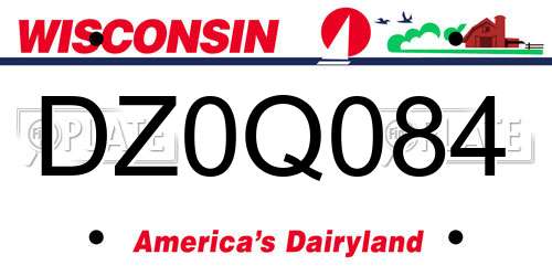DZ0Q084 Wisconsin License Plate