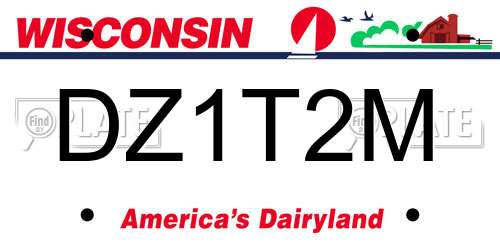 DZ1T2M Wisconsin License Plate