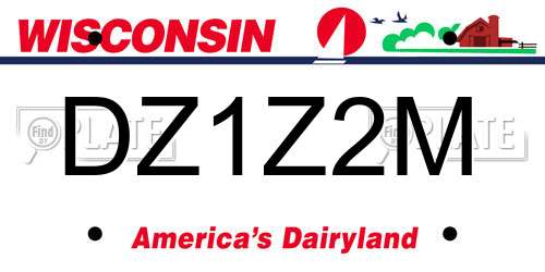 DZ1Z2M Wisconsin License Plate