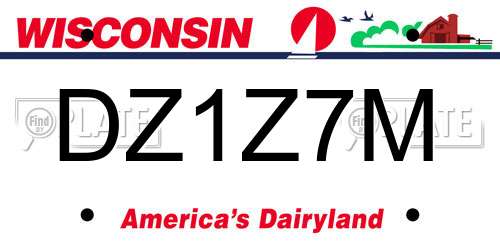 DZ1Z7M Wisconsin License Plate