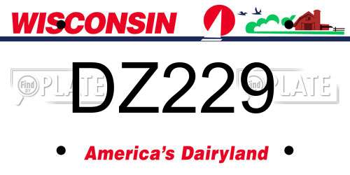 DZ229 Wisconsin License Plate