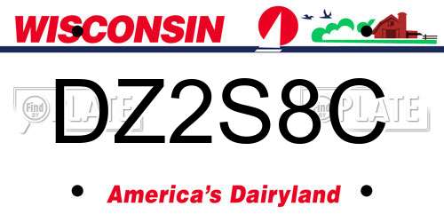 DZ2S8C Wisconsin License Plate