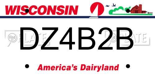 DZ4B2B Wisconsin License Plate