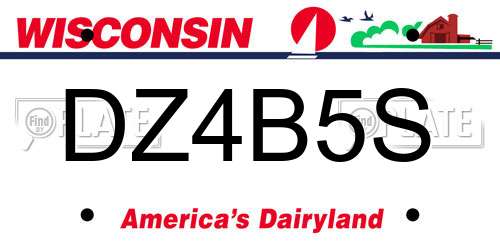 DZ4B5S Wisconsin License Plate
